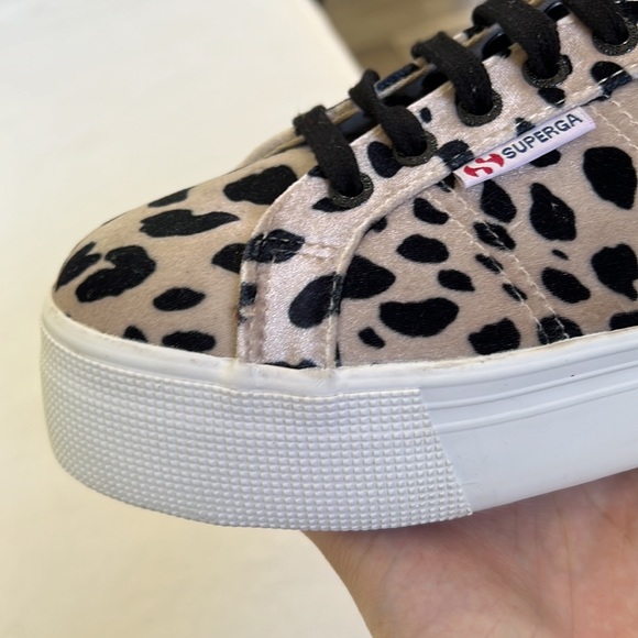 ~90s vibe~ Superga Leopard Animal Print Velvet Velour Platform Sneakers 38 - Picture 10 of 11